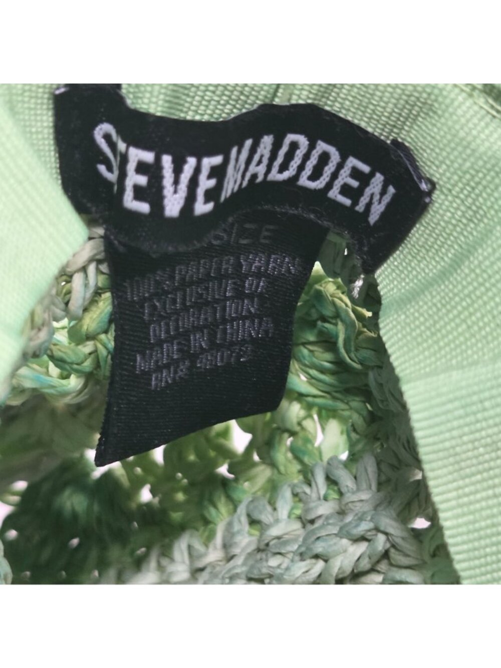 Steve Madden Green Crochet Bucket Hat - Picture 6 of 10